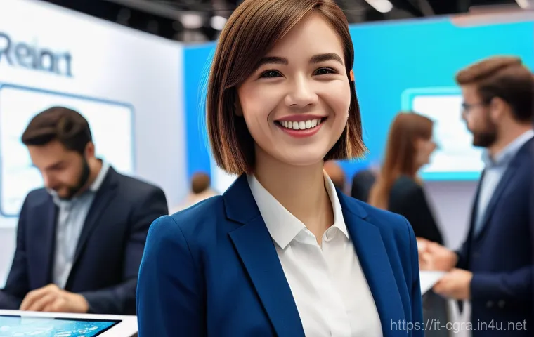 컴퓨터그래픽스운용기능사 관련 취업 박람회 정보 - **Prompt 1: Digital Artist at a Tech Fair**
    "A vibrant, eye-level shot of a young, confident fem...