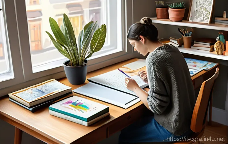 컴퓨터그래픽스운용기능사 관련 취업 박람회 정보 - **Prompt 2: AI-Assisted Creative Brainstorm**
    "A sophisticated, low-angle shot of a creative pro...