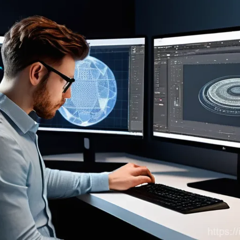 컴퓨터그래픽스운용기능사 취업에 필요한 부가 자격증 - **Prompt:** A highly skilled 3D artist, in their late twenties, wearing a smart-casual long-sleeved ...