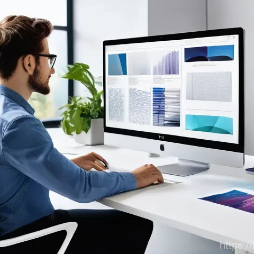 컴퓨터그래픽스운용기능사와 인쇄 디자인의 관계 - **Digital Design to Tangible Print:**
    "A professional graphic designer, dressed in smart casual ...