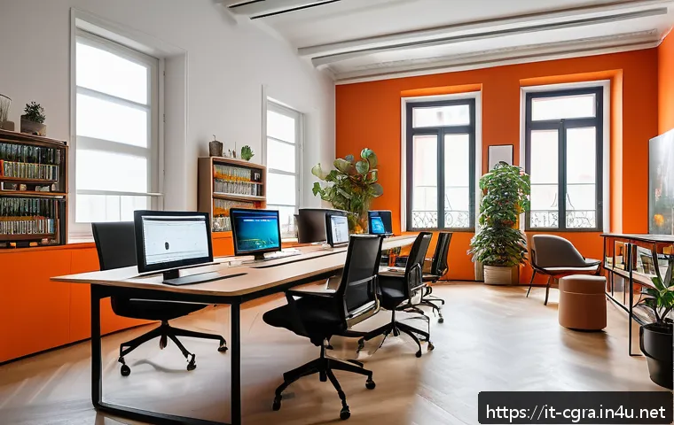 컴퓨터그래픽스운용기능사 자격증 해외 활용 사례 - A modern, bright coworking space in Milan filled with diverse young professionals collaborating on d...