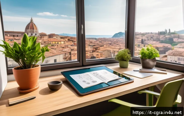컴퓨터그래픽스운용기능사 필기 공부 시간 분배 - A modern, cozy study room setup for a digital graphic design student, featuring a sleek desk with a ...