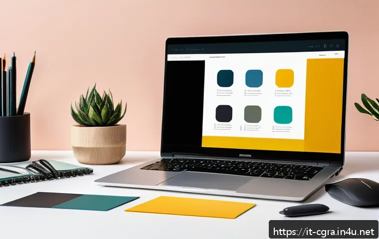 컴퓨터그래픽스운용기능사 자격증 취득 후 포트폴리오 제작법 - A modern digital portfolio workspace scene featuring a sleek laptop displaying a well-organized crea...